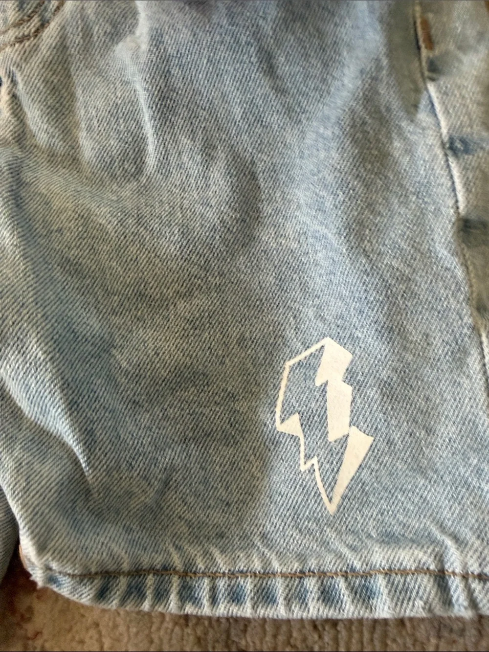 Old Navy Light Blue Denim Kids' Shorts with White Bolt